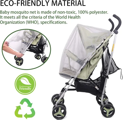 Miniatura 3 de No-See-Ums - Mosquitera para cochecito, malla de 2000 agujeros de malla de tamaño universal, sin productos químicos nocivos y transpirable para Gris