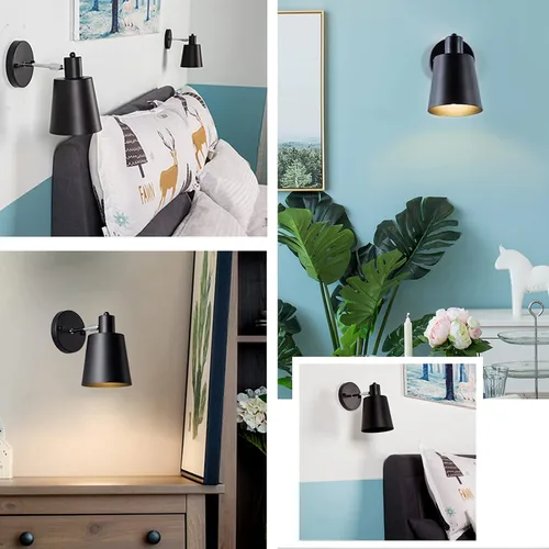 Miniatura 3 de Lámpara de pared ajustable con enchufe de 10 W, 800 lúmenes, lámpara de pared con control remoto con cable de enchufe de 6 pies, para restaurante