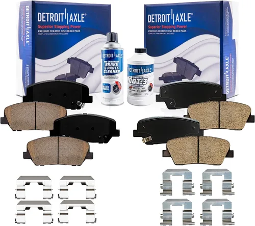 Miniatura 148 de Detroit Axle - Pastillas de Freno Delantero Izquierdo Reemplazo de Pinza de Disco para Dodge Ram 1500 Dakota Mitsubishi Raider - Juego de 3 piezas