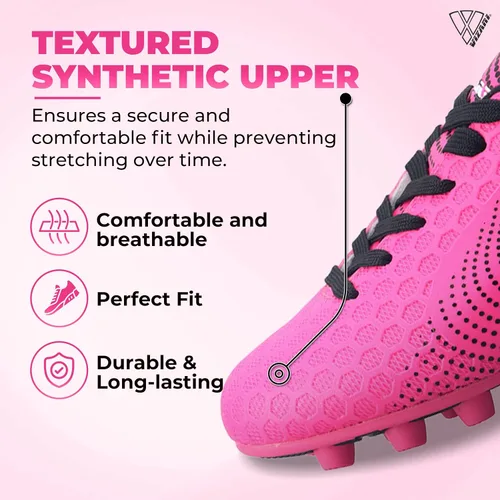 Miniatura 4 de Vizari USA Stealth - Botines de fútbol para niños y niñas, zapatos deportivos de fútbol para exteriores para niños pequeños, niños grandes, ligeros