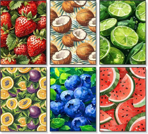 Miniatura 10 de Okarina Paquete de 6 pinturas por números para adultos principiantes, kits de pintura por números para adultos en lienzo sin marco, kits de pintura