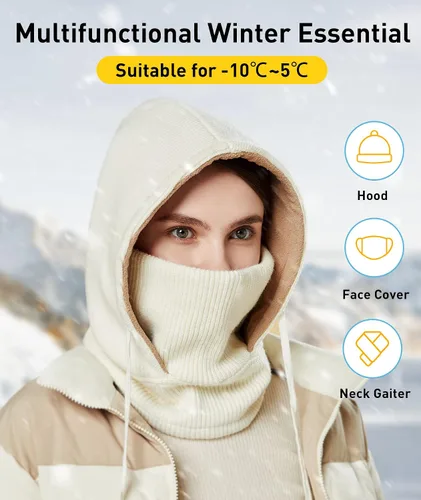 Miniatura 2 de BENEUNDER Sombreros cálidos de invierno con capucha para esquí, ciclismo