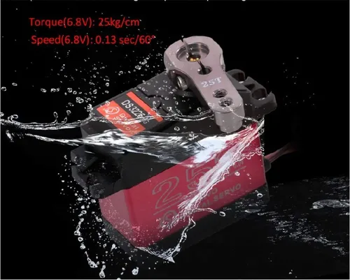 Miniatura 3 de ZOSKAY Servo de alto par de engranaje de metal estándar digital 25KG/0.13S 6.8V para autos RC 1/8 1/10 (ángulo de control 180)