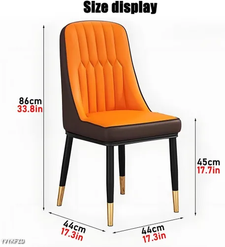 Miniatura 3 de YVYKFZD Juego de 2/4 sillas de comedor, sillas de cocina con respaldo y patas de metal, silla de comedor de piel sintética, silla auxiliar cómoda