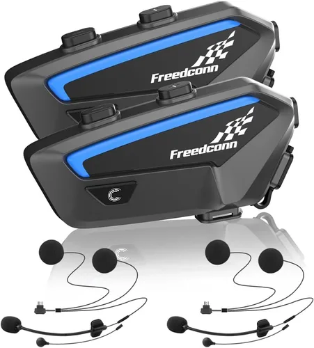 Miniatura 10 de FreedConn FX 10 Riders - Auriculares Bluetooth para motocicleta con intercambio de música, intercomunicador Bluetooth con cancelación de ruido/radio