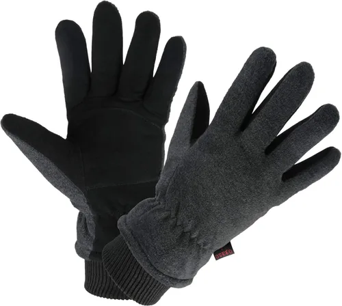 OZERO Winter Gloves Deerskin Suede Leather and Insulated Polar Fleece Water Resistant Thermal Gifts for Men and Women