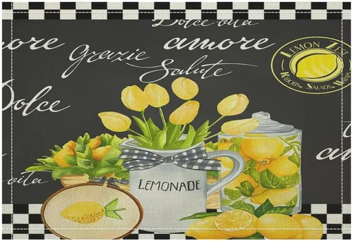 Miniatura 9 de Juego de 4 manteles individuales con estampado de cocina de chef, restaurante, cocina, acuarela, manteles individuales de tela lavable para mesa