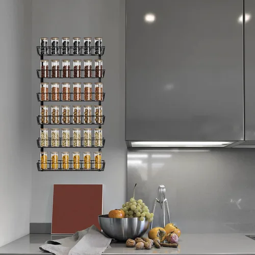 Miniatura 4 de SWOMMOLY Organizador Estante de Especias de Pared Ajustable, 12 Niveles de Doble Uso (Multiuso) Estante Colgante de Especias para Almacenamiento