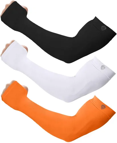 Miniatura 26 de Mangas para brazo, para hombres o mujeres. Para calentar o refrescar. Guantes de Compresión con factor de protección de los rayos ultravioleta UPF