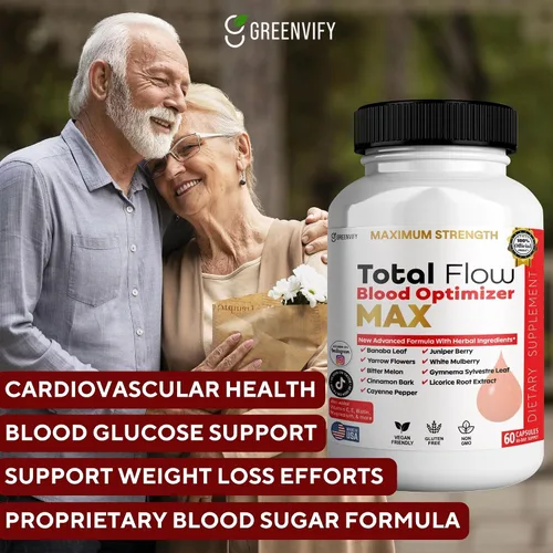 Miniatura 3 de Total Flow Blood Optimizer Max, 60 cápsulas vegetales, suplemento de apoyo de sangre con vitaminas y hierbas (1)