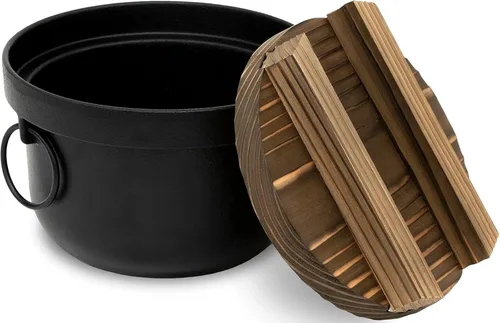 Miniatura 4 de Ikenaga Iron Works Delicious - Arroz de hierro, olla de hierro, negro, 2 piezas