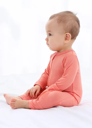 Miniatura 5 de GUISBY Mameluco sin pies para bebé, pijama de rayón con cremallera de 2 vías con manga larga