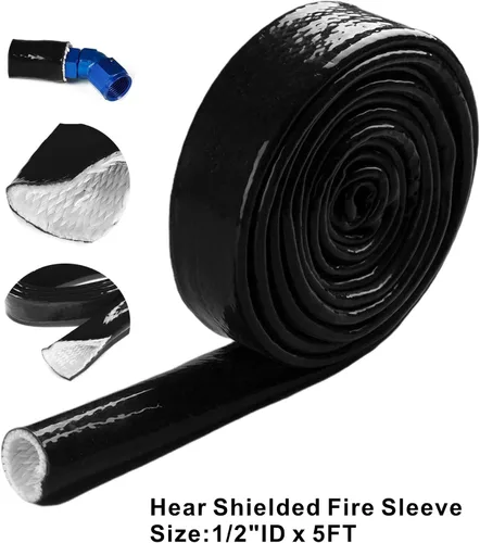 Miniatura 5 de Manga térmica de 1/2"(13mm) ID con protección contra el fuego, manga térmica con blindaje térmico contra el fuego, termo armadura de silicona