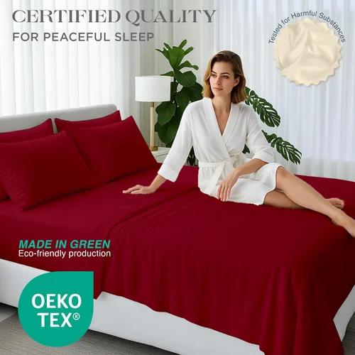 Miniatura 37 de Bluemoon Homes Sábanas de Algodón Egipcio Twin - Juego de Sábanas de 4 Piezas, Juego de Ropa de Cama de 1000 Hilos, Suave y Lujoso Juego de Sábanas