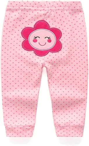 Miniatura 8 de Paquete de 4 pantalones unisex de algodón para bebé recién nacido, leggings casuales bordados de 0 a 24 meses para niños y niñas
