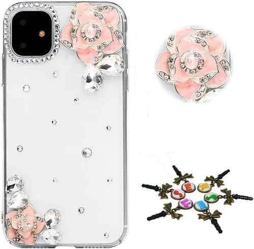 Miniatura 26 de Sparkle - Funda para teléfono compatible con Samsung Galaxy Z Flip 2 5G - Elegante - Funda 3D hecha a mano con diseño de diamantes de imitación