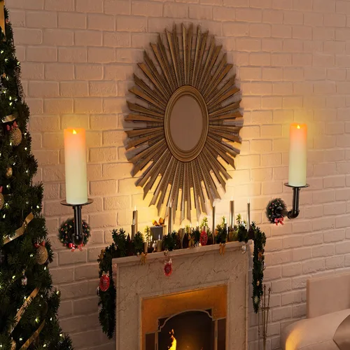 Miniatura 3 de PChero Velas parpadeantes sin llama de 10 x 3 pulgadas con control remoto y temporizadores, velas LED de cera real que funcionan con pilas, juego