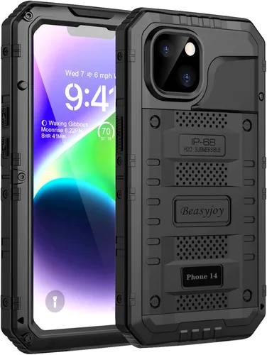 Miniatura 14 de Beasyjoy Funda impermeable para iPhone 14 Pro Max, funda de metal resistente con protector de pantalla integrado, protección de cuerpo completo
