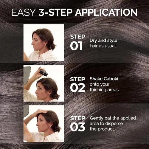 Miniatura 4 de Caboki Fibras capilares para el cabello fino – Polvo natural para el cabello a base de plantas para hombres y mujeres – Cabello al instante más