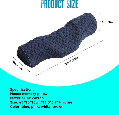 Miniatura 4 de Almohada cervical para dormir, almohada cervical de espuma viscoelástica para aliviar el dolor de cuello rígido, almohada de apoyo cervical para Azul