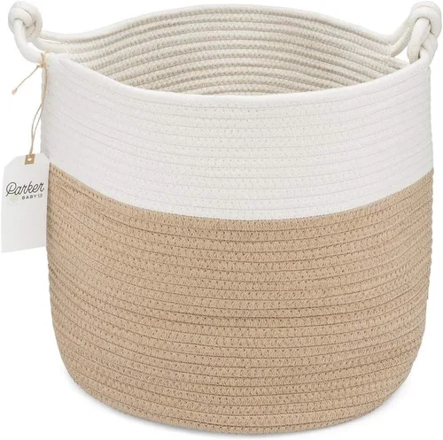 Parker - Cesta de almacenamiento para el cuarto del bebé, contenedor grande de almacenamiento de cuerda y organizador para lavandería, juguetes y