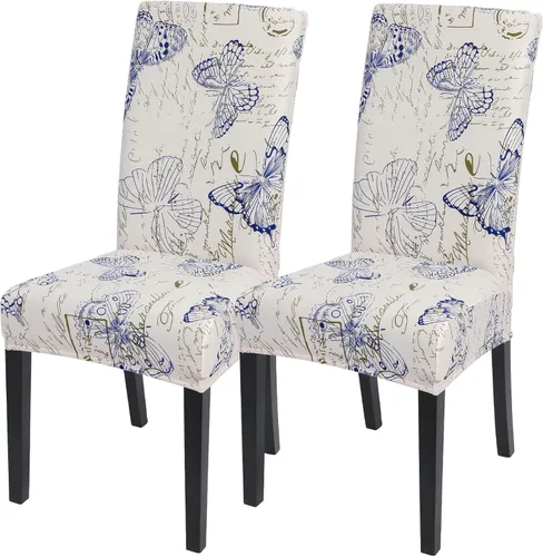 Miniatura 61 de SearchI Juego de 4 fundas para sillas de comedor, elásticas con estampado floral, fundas deslizables para sillas Parsons de spandex, removibles