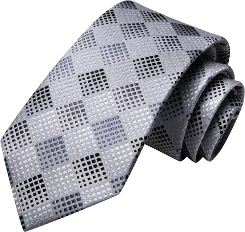 Miniatura 93 de Hi-Tie Corbatas de seda para hombre, diseño de cachemira a rayas, con bolsillo, gemelos cuadrados, conjunto formal de negocios
