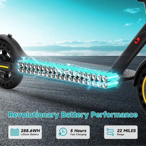 Miniatura 4 de Qlaway 8.5" E Scooter for Adults 19/22 MPH 350/500W Motor 187.2/288.6/441WH Battery, Motorized Scooter Up to 22 Miles Range, Foldable Bearing 265