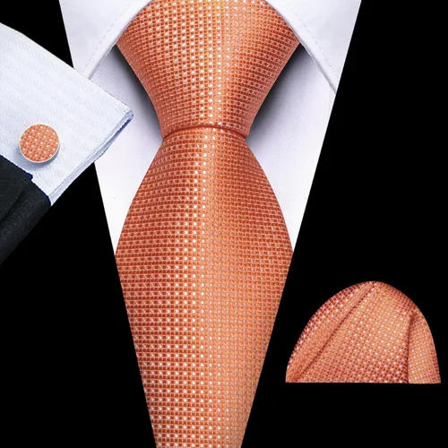 Miniatura 16 de Barry.Wang Corbatas de seda para hombre, diseño de lunares, gemelos cuadrados de bolsillo, gemelos para negocios, boda