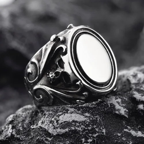 Miniatura 3 de Anillos de calavera para hombre, de acero inoxidable, anillo gótico de motociclista, joyería para hombres y niños, tallas 7-13