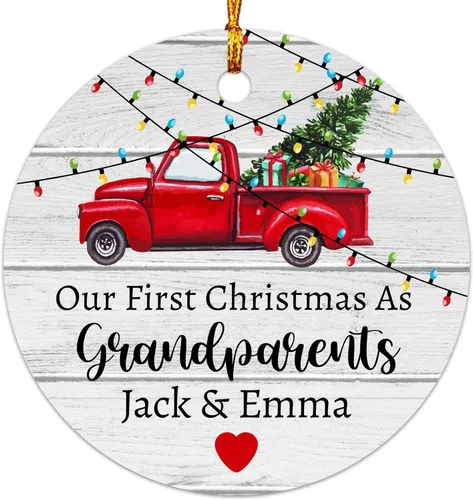 Miniatura 17 de Adorno personalizable con texto en inglés «Our First Christmas As Mr. & Mrs. 2026», adorno personalizado para el Sr. y la Sra. Nombre, primera