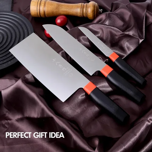Miniatura 9 de Juego de cuchillos de cocina SHI BA ZI ZUO, cuchillo de carne, cuchillo de chef, cuchillo santoku profesional con mango de diseño ergonómico