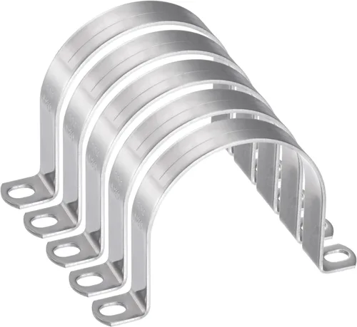 Miniatura 53 de HARFINGTON 10 abrazaderas de conducto de 5/16 pulgadas y 0.315 in, abrazadera de tubo M8 U, correa de tubo rígida de acero inoxidable, soporte