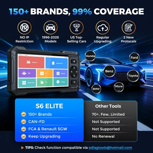 Miniatura 6 de KINGBOLEN Escáner S6 Elite OBD2, herramienta de escaneo bidireccional 2026, reinicio de 15, prueba activa, escáner de diagnóstico de automóviles