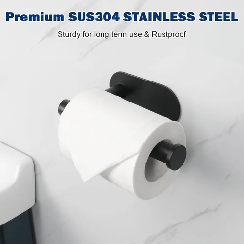Miniatura 2 de NearMoon Portarrollos de papel higiénico autoadhesivo, acero inoxidable SUS304 resistente a la oxidación de alta calidad, soporte adhesivo