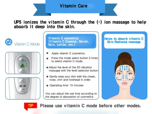Miniatura 7 de Dispositivo de masajeador facial facial para el cuidado de la piel total Solución de belleza Vibración de iones galvánicos 5 en 1 Limpieza