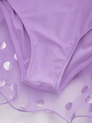 Miniatura 74 de CHICTRY Vestido tutú de ballet con lentejuelas brillantes para niñas y niñas, moderno disfraz de baile latino de jazz