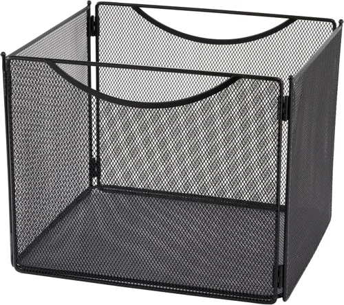 Safco Productos Onyx Mesh - Cubo de archivo tamaño carta 2170BL negro, acabado de capa de polvo negro, construcción de malla de acero duradero