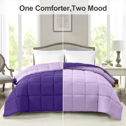 Miniatura 2 de Homelike Moment Edredón tamaño King – Inserto de edredón púrpura, relleno alternativo de plumón, cama tamaño King, ropa de cama ligera, acolchada
