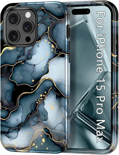Miniatura 22 de CASEFIV Funda compatible con iPhone 11, patrón de mármol 3 en 1, resistente a prueba de golpes y caídas, cuerpo completo, policarbonato duro