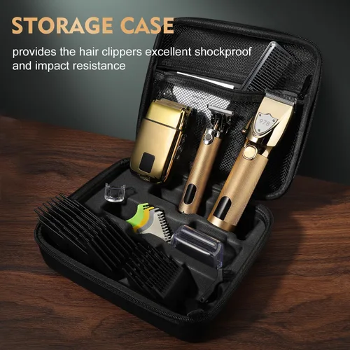 Miniatura 5 de Suttik Cortapelos para hombres profesionales, recortadora de barba inalámbrica y afeitadoras eléctricas para hombres, cortapelos y kit de 2-Dorado