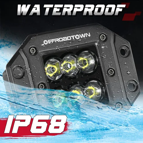 Miniatura 4 de Cápsulas LED de montaje empotrado, OFFROADTOWN de 5" y 12,000 lm, luz LED CREE para conducción, luz de respaldo y reversa, barra de luz empotrada