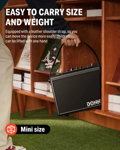 Miniatura 3 de Donner Mini amplificador de tambor eléctrico 20 W, amplificador de tambor electrónico inalámbrico altavoz DDA-20 portátil para práctica en el hogar
