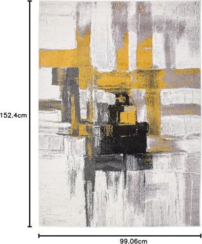Miniatura 67 de Rugshop Alfombra Corredor Abstracta Contemporánea Negra — No Desprende Pelusa para Pasillo, Entrada y Cocina 2' x 7
