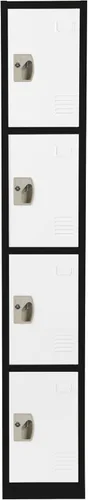 AdirOffice Armario escolar grande con 4 puertas, 4 ganchos, armario de almacenamiento de metal, ideal para escuela, garaje, armarios de oficina, (4