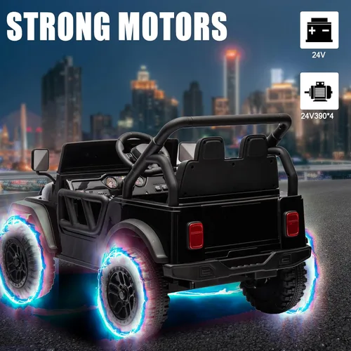 Miniatura 4 de POSTACK - Vehículo de juguete de 24 V con control remoto parental, 4x4, vehículo eléctrico con batería, 4WD, juguete UTV para niños para conducir 24