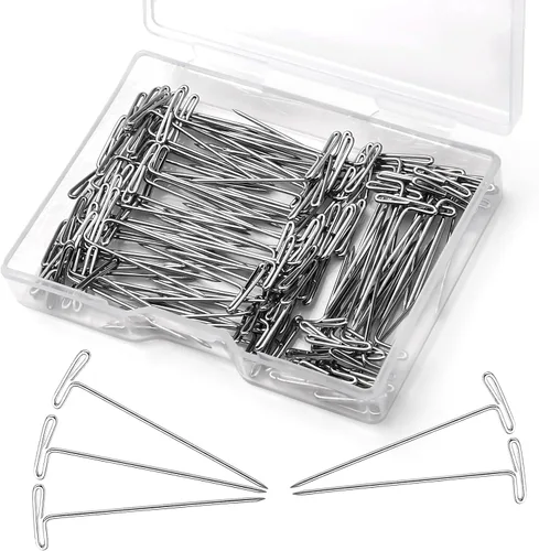 Alfileres en T de 1 pulgada, 120 piezas de alfileres de costura para pelucas, bloqueo de tejido, modelado, fabricación de pelucas y manualidades,