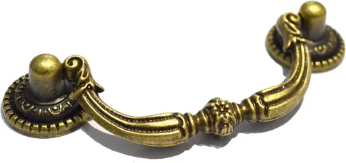 4 tiradores vintage de bronce para cajones, pomos antiguos, accesorios decorativos florales para anillos para muebles, armarios, aparadores