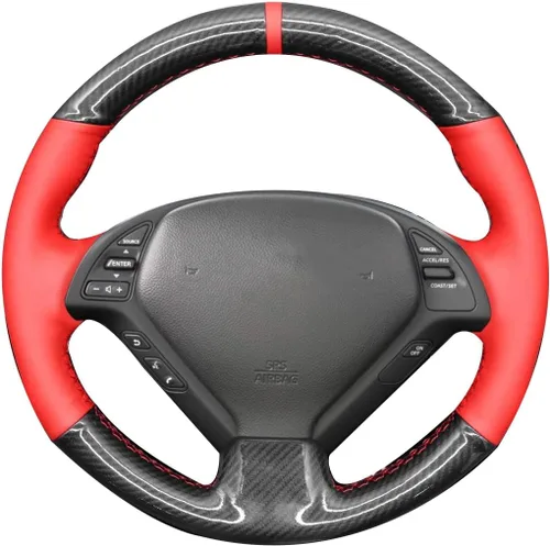 Miniatura 14 de Loncky - Funda de cuero para volante color beige, ajuste personalizado para Infiniti G37/ Infiniti G35/ Infiniti EX35 /Infiniti EX25/ Infiniti EX37