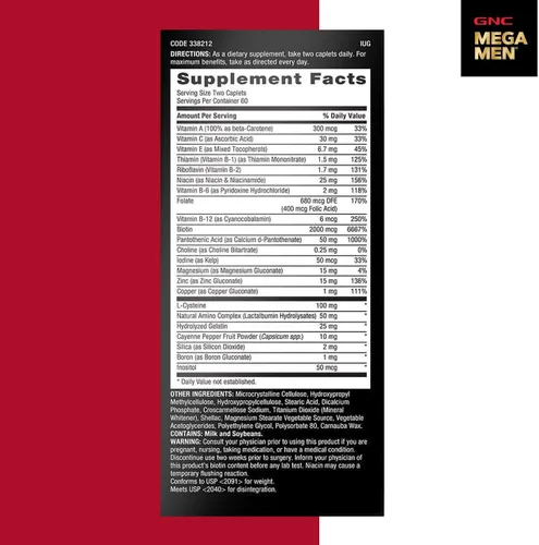 Miniatura 9 de GNC Suplemento para el cabello ultra nutritivo para hombres, apoya el cabello fuerte y saludable, 120 cápsulas